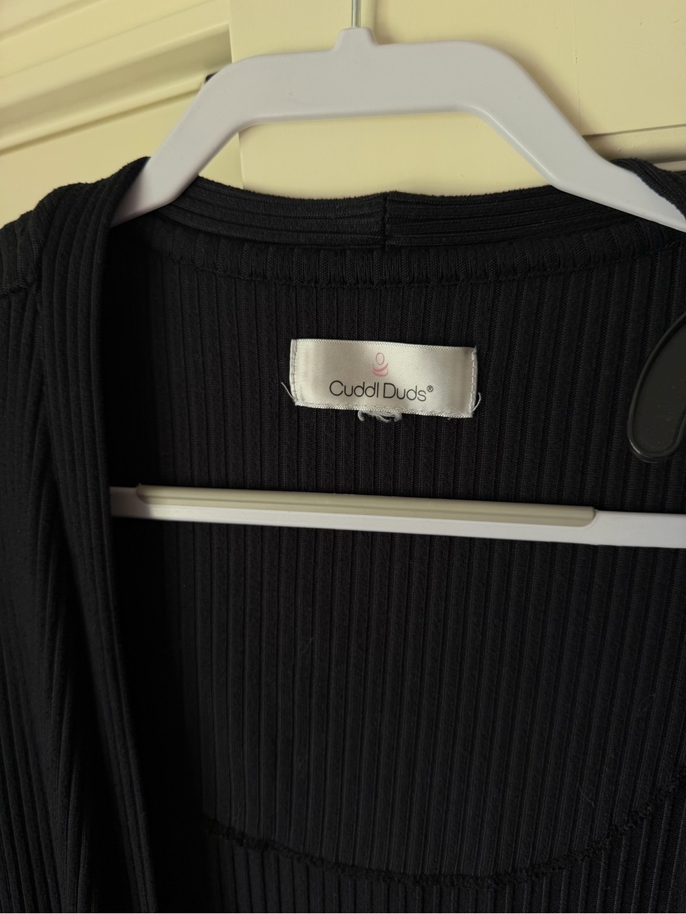 2X Cuddl Duds Black Ribbed 3 Piece Lounge Set Cardigan Tank Pants Soft Cozy - Picture 2 of 5